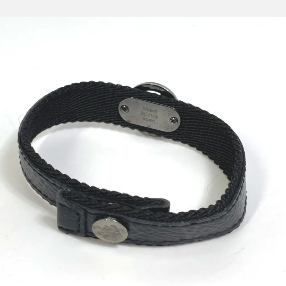Louis Vuitton Luxury Bracelet Black leather with Silver Hardware absolutely gorg - Picture 2 of 10